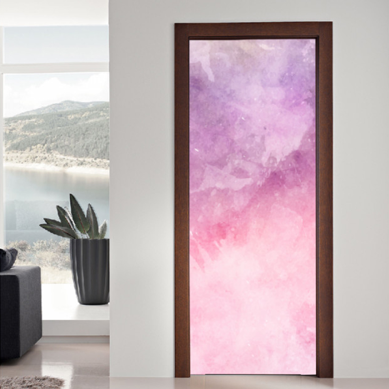 Αυτοκόλλητο πόρτας με Ζωγραφική Ροζ